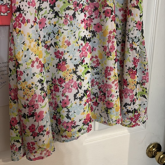 Girls Floral Cold Shoulder Dress Floral Kids YOUTH TEEN Dress Pink Yellow Green - Picture 8 of 10